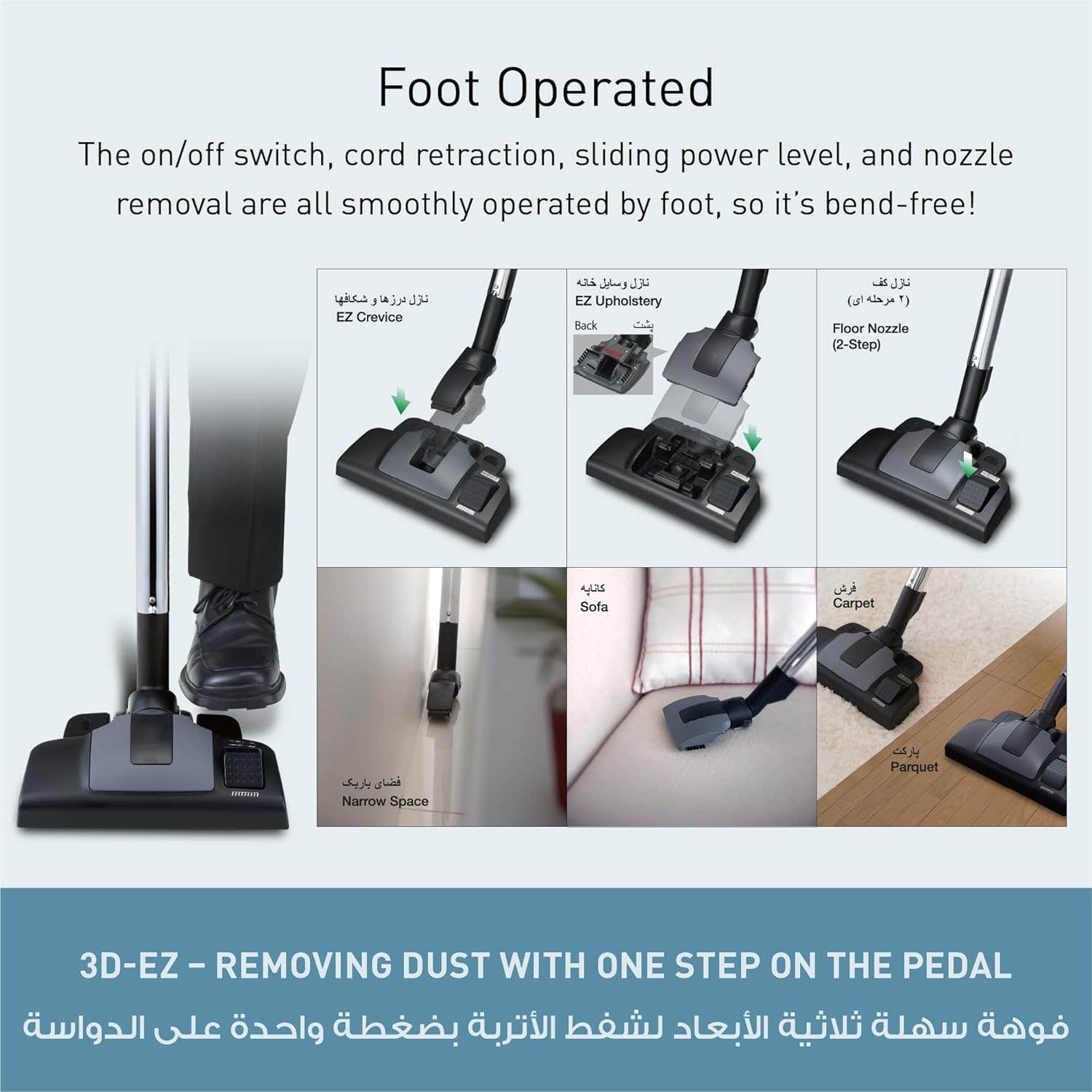 مكنسة باناسونيك يابانية بقوة 2100 وات , وسعة 6 لتر ,MCCJ915
