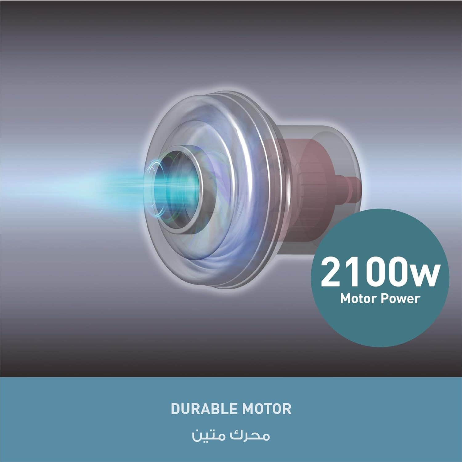 مكنسة باناسونيك يابانية بقوة 2100 وات , وسعة 6 لتر ,MCCJ915