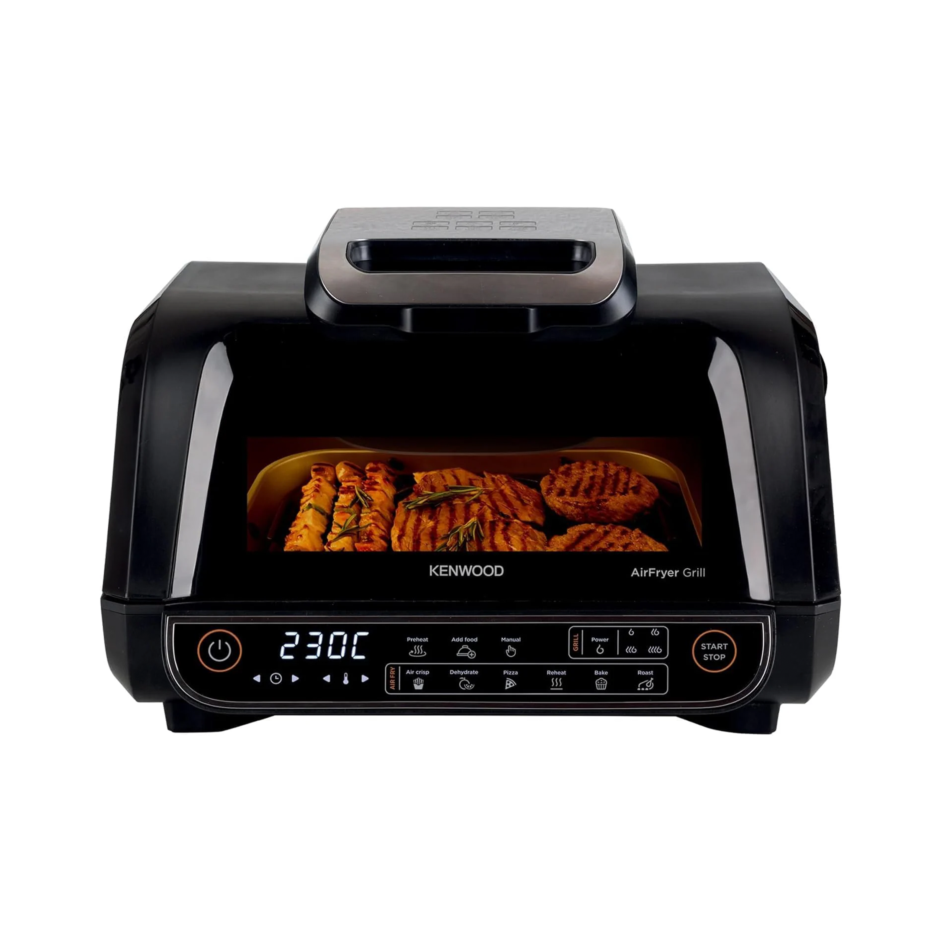 قلاية هوائية وشواية كينود 2 في 1 - 8 لتر، 1700 واط، GHF40.000 BK