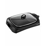 شواية صحية، غطاء زجاجي، تحكم في درجة الحرارة المتغيرة، صينية تجميع التنقيط، قنوات تصريف الزيت 1700 W HG230 أسود/شفاف