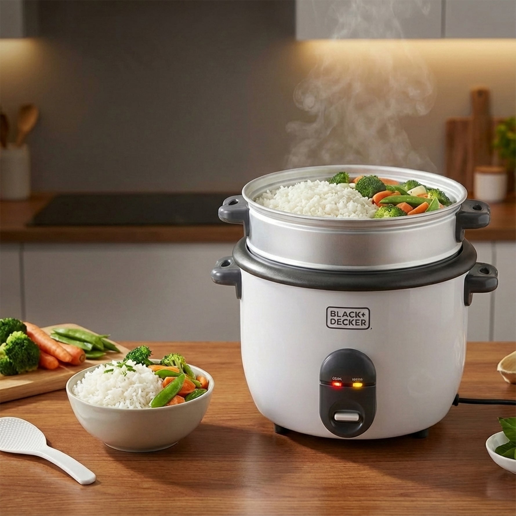 حلل طهي الارز من بلاك اند ديكر بسعة 1.8 لتر (Rc1860-B5-Sp)، لون ابيض