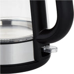 غلاية زجاجية كهربائية - 1.7 لتر، 2200 واط، ZJG08.0 قاعدة 360°، إضاءة LED، ، أسود/فضي