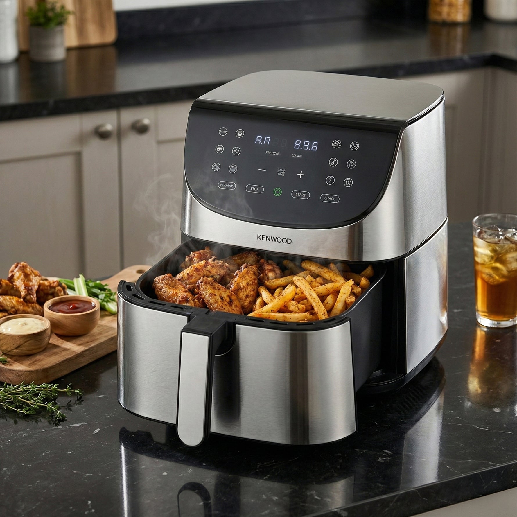 قلاية هوائية كينوود- سلفر ،7 لتر، 1800 واط، HFM80SS