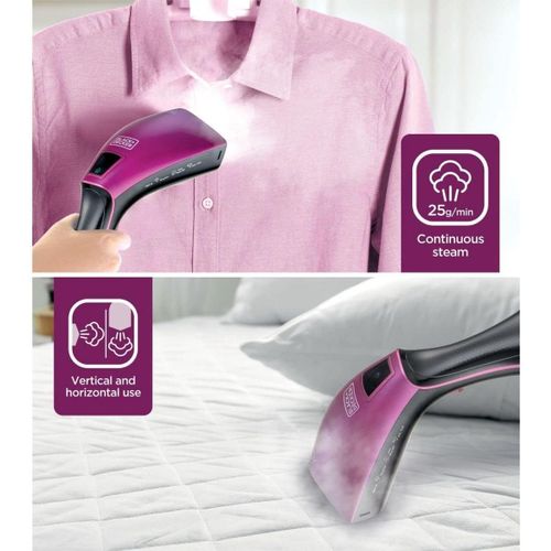 مكواة بخار يدوية بلاك آند ديكر 1600 وات سعة 0.24 لتر، HSTD1600-B5