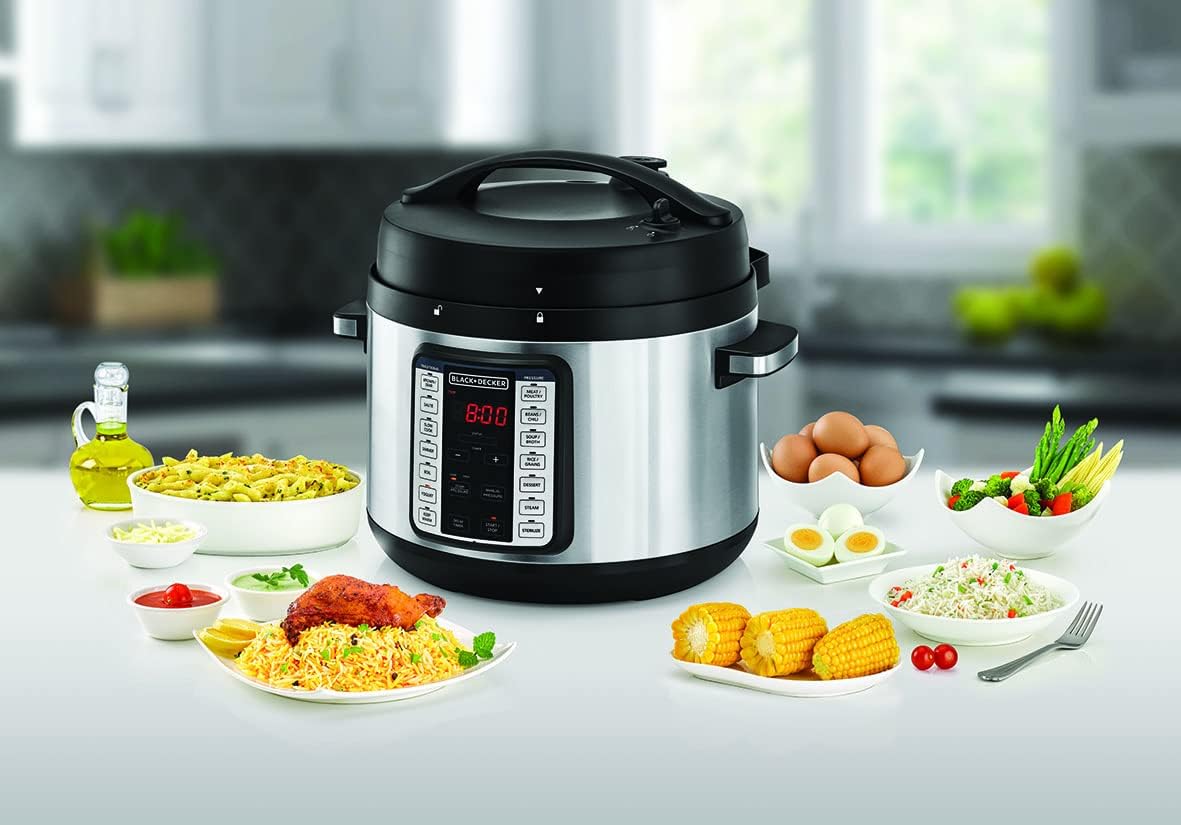 حلة ضغط كهربائية بلاك اند ديكر , ذكية 9 في 1 - 10 لتر، 1350 واط، PCP1010-B5