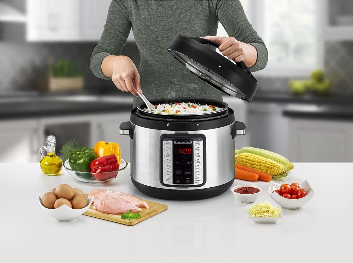 حلة ضغط كهربائية بلاك اند ديكر , ذكية 9 في 1 - 10 لتر، 1350 واط، PCP1010-B5