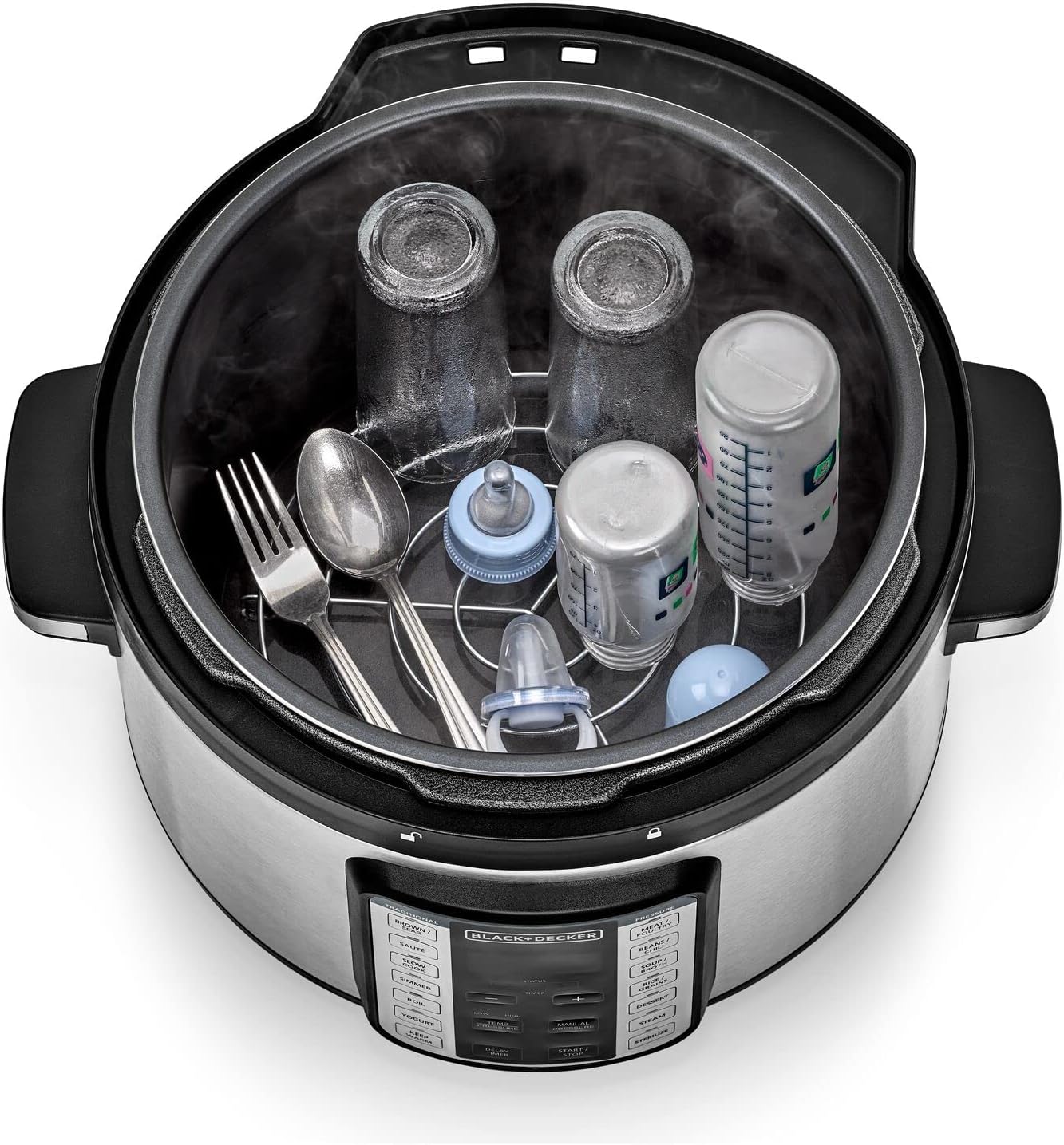 حلة ضغط كهربائية بلاك اند ديكر , ذكية 9 في 1 - 10 لتر، 1350 واط، PCP1010-B5